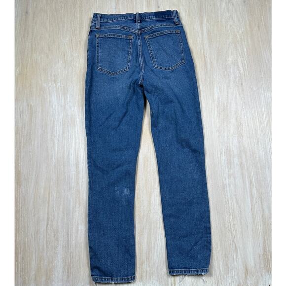 Abercrombie & Fitch High Rise Skinny Jeans Distressed Blue Denim Raw Hem 26 - Picture 8 of 16